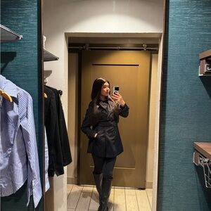 Belted Black Trench Coat